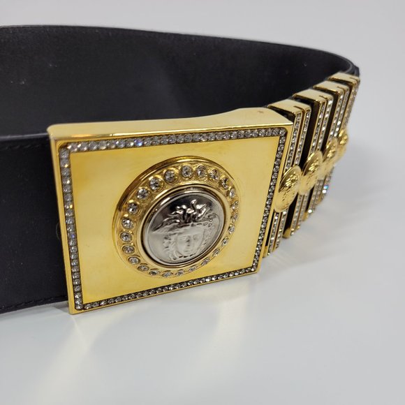 Versace Vintage Medusa Leather Belt - Picture 3 of 6
